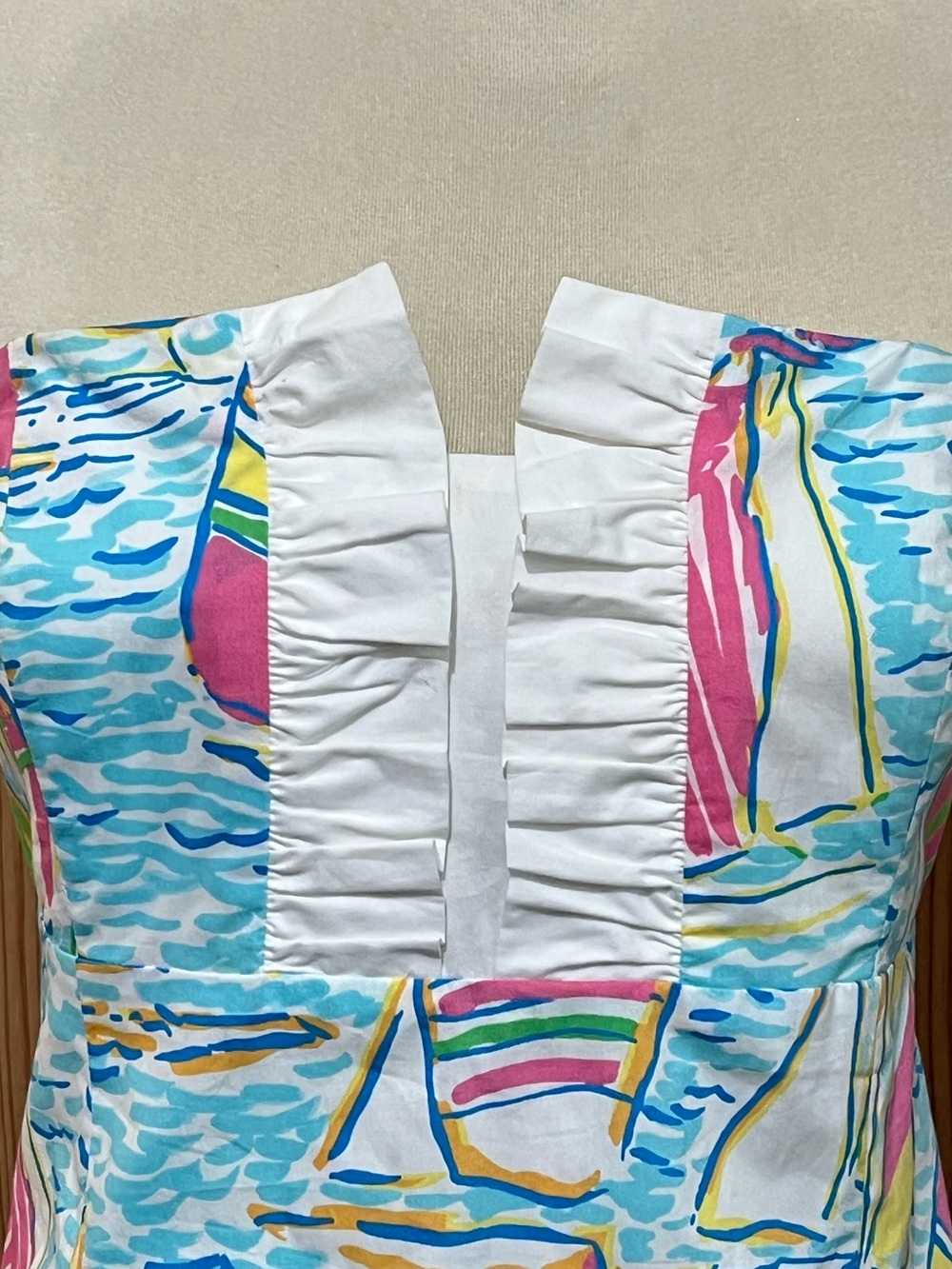 Lilly Pulitzer 32665 Franco Strapless Dress Multi You Gotta Regatta Size 8 - Picture 5 of 12